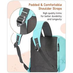 Babyhug Premium Quilted Stylish Water Resistant Diaper Backpack- Sea Green