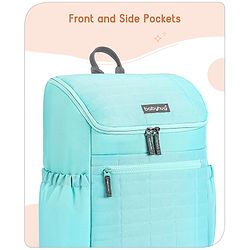 Babyhug Premium Quilted Stylish Water Resistant Diaper Backpack- Sea Green