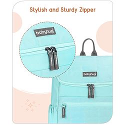 Babyhug Premium Quilted Stylish Water Resistant Diaper Backpack- Sea Green