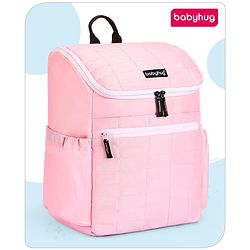 Babyhug Premium Quilted Stylish Water Resistant Diaper Backpack- Sea Green