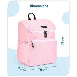 Babyhug Premium Quilted Stylish Water Resistant Diaper Backpack- Light Pink