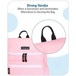 Babyhug Premium Quilted Stylish Water Resistant Diaper Backpack- Light Pink