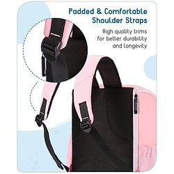 Babyhug Premium Quilted Stylish Water Resistant Diaper Backpack- Light Pink