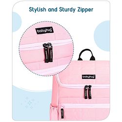 Babyhug Premium Quilted Stylish Water Resistant Diaper Backpack- Sea Green