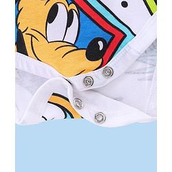 Babyhug Disney Cotton Knit Half Sleeves Mickey Mouse Printed Onesie - White