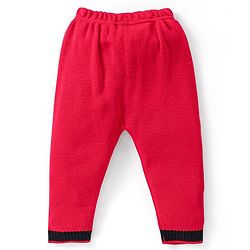 Babyhug Knitted Full Sleeves Sweater Set Text Design - Red