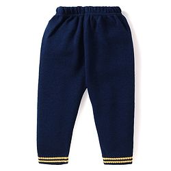 Babyhug Knitted Full Sleeves Baby Sweater Set with Deer Design - Navy Blue