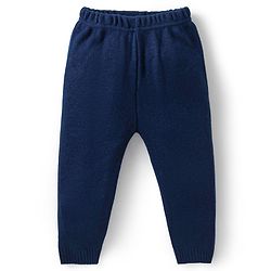 Babyhug Knit Full Sleeves Sweater & Pant Set Penguin Design - Navy Blue & Grey