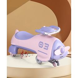 Babyhug Baby Magic Premium Aero Kids Magic Swing Car With Music Lights & ABEC 7 Bearing with PU LED Wheels - Purple