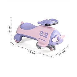 Babyhug Baby Magic Premium Aero Kids Magic Swing Car With Music Lights & ABEC 7 Bearing with PU LED Wheels - Purple