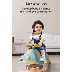 Babyhug Baby Magic Premium Aero Kids Magic Swing Car With Music Lights & ABEC 7 Bearing with PU LED Wheels - Orange
