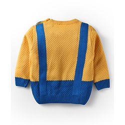Babyhug Knit Full Sleeves Pullover Sweater With Bow Applique - Yellow