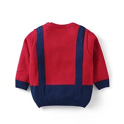 Babyhug Knit Full Sleeves Pullover Sweater With Bow Applique - Yellow