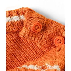 Babyhug Knitted Sleeveless Pullover Sweater Vest with Star Design - Orange