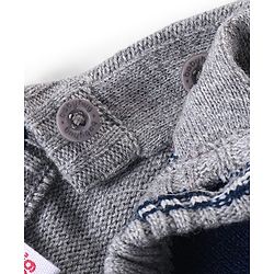 Babyhug Knit Full Sleeves Pullover Sweater Argyle Design - Grey