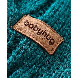 Babyhug Knitted Sleeveless Pullover Sweater with Cable Knit Design - Teal Blue