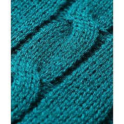 Babyhug Knitted Sleeveless Pullover Sweater with Cable Knit Design - Teal Blue