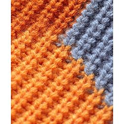Babyhug Knitted Full Sleeves Pullover Colour Block Design Sweater -Multicolour