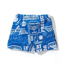 Babyhug Marvel Mid Thigh Swimming Trunk With Spiderman Print - Blue
