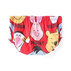 Babyhug Disney 100% Cotton Knit Frock Half Sleeves Frock with Bloomer Winnie The Pooh Print-Red