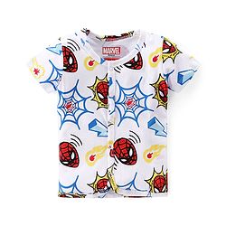 Babyhug Marvel 100% Cotton Knit Half Sleeves Jhablas with Spiderman Graphics Pack of 3 - Yellow Blue & White