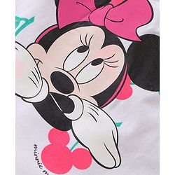 Babyhug Disney Single Jersey Knit Sleeveless Night Suit Minnie Mouse and Cherry Print - White