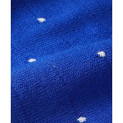 Babyhug Knitted Full Sleeves Polka Dot Design Woolen Dress -  Royal Blue