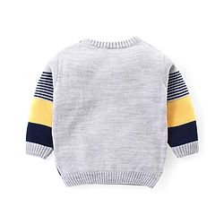 Babyhug Knit Full Sleeves Pullover Sweater & Pant Set Stripe Design - Multicolour