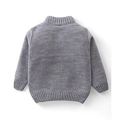 Babyhug Knitted Full Sleeves Pullover Cable Knit Henley Sweater -Grey