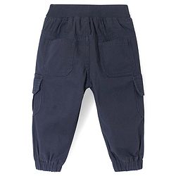 Babyhug Twill Woven Full Length  With Stretch Trouser Pant with Text Print  - Grey