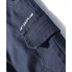 Babyhug Twill Woven Full Length  With Stretch Trouser Pant with Text Print  - Grey