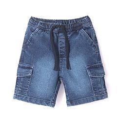 Babyhug Above Knee Length Washed Stretchable Denim Shorts - Blue
