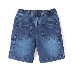 Babyhug Above Knee Length Washed Stretchable Denim Shorts - Blue