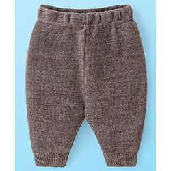 Babyhug Knitted Full Sleeves Striped Pullover Sweater Set - Grey
