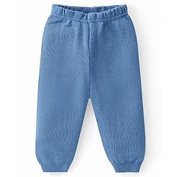 Babyhug Knit Full Sleeves All Over Design Sweater & Pant Set - Blue
