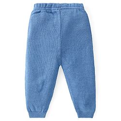 Babyhug Knit Full Sleeves All Over Design Sweater & Pant Set - Blue