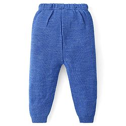 Babyhug Knit Full Sleeves Striped Sweater & Pant Set - Blue