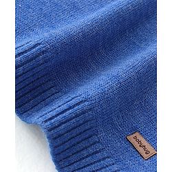 Babyhug Knit Full Sleeves Striped Sweater & Pant Set - Blue