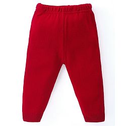 Babyhug Knitted Full Sleeves Sweater Set with Christmas Tree Design - Red