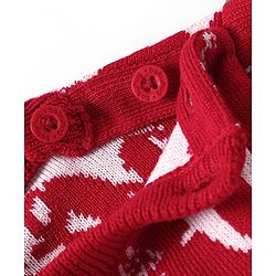 Babyhug Knit Full Sleeves Pull Over Sweater Set with Snowflakes Design - Red