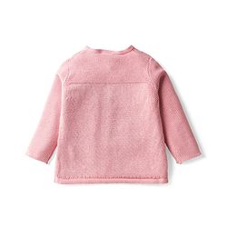 Babyhug Cotton Knit Full Sleeves Sweater Set with Cap & Elephant Applique Embroidery - Light Pink