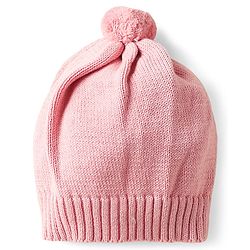 Babyhug Cotton Knit Full Sleeves Sweater Set with Cap & Elephant Applique Embroidery - Light Pink
