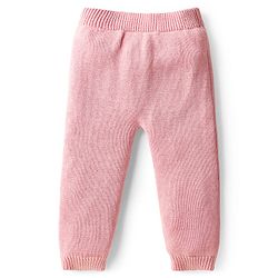 Babyhug Cotton Knit Full Sleeves Sweater Set with Cap & Elephant Applique Embroidery - Light Pink