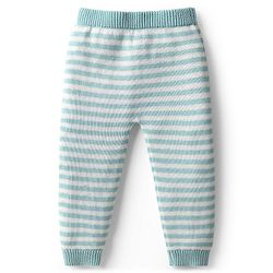 Babyhug Cotton Knit Full Sleeves Striped Sweater Set with Cap & Dear Design - Light Blue
