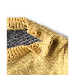 Babyhug Cotton Knit Full Sleeves Striped Sweater Set with Cap & Dear Design - Light Blue