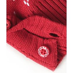 Babyhug Cotton Sweater Knit Full Sleeves Winter Wear Romper with Reindeer Design - Red