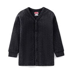 Babyhug Front Open Full Sleeves Thermal Vest & Leggings Set - Dark Grey