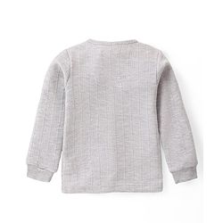 Babyhug Full Sleeves Solid Front Open Vest & Leggings Set - Light Grey