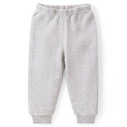 Babyhug Full Sleeves Solid Front Open Vest & Leggings Set - Light Grey