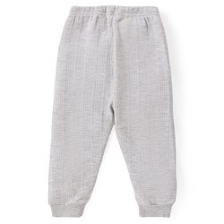 Babyhug Full Sleeves Solid Front Open Vest & Leggings Set - Light Grey